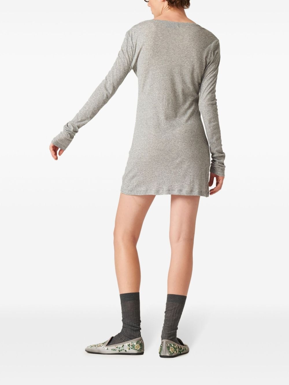 ribbed knit jersey dress - 3
