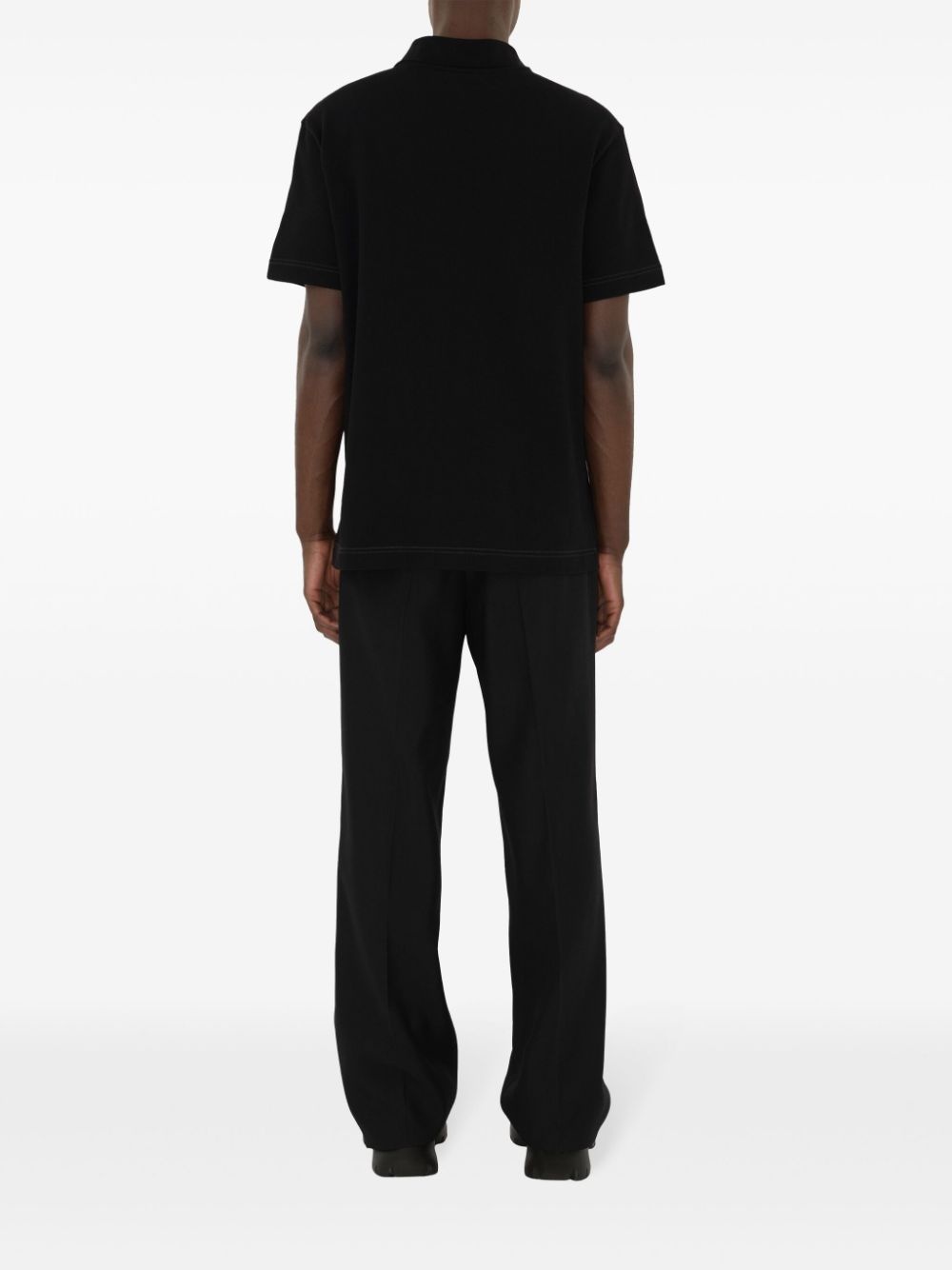 logo-embroidered cotton polo shirt - 4