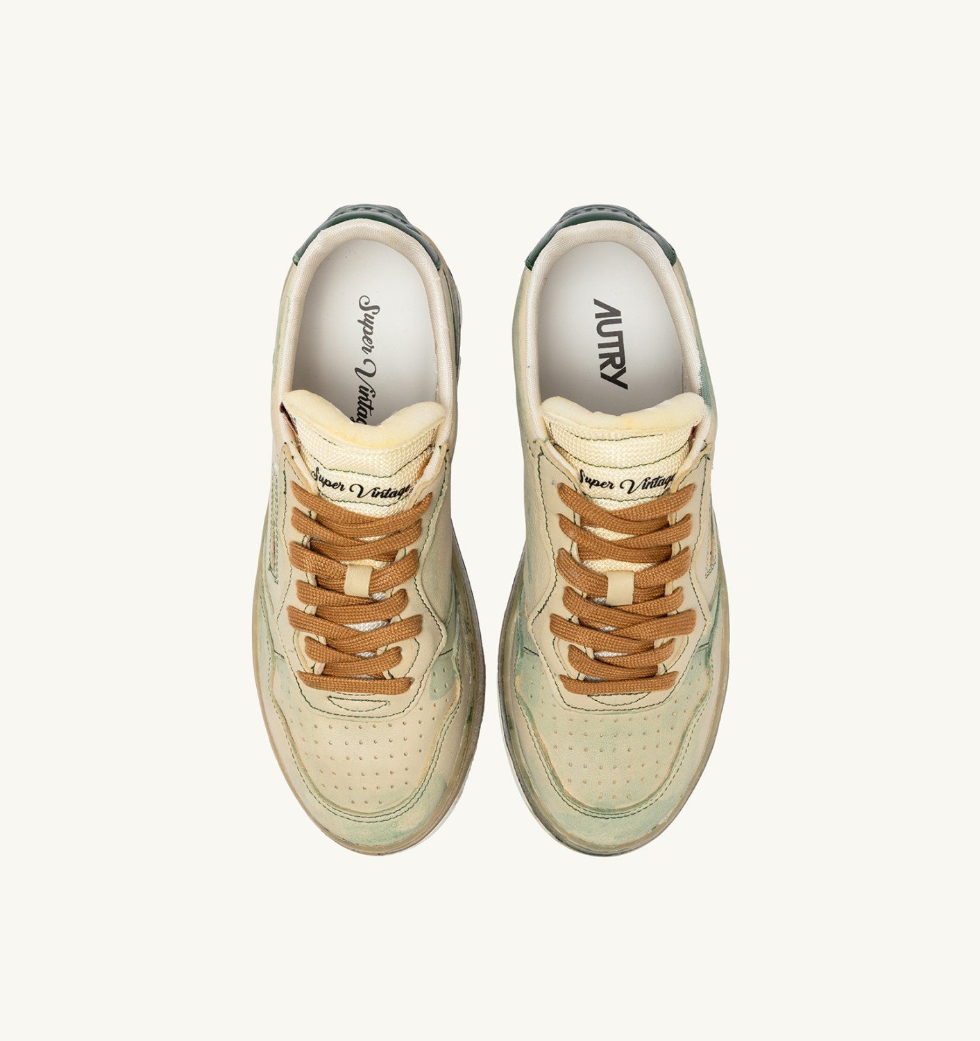 MEDALIST LOW SNEAKERS SUPER VINTAGE IN WOOD ASH AND GREENER PASTURES LEATHER - 6