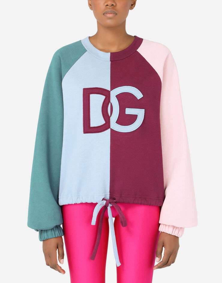 Jersey patchwork sweatshirt with DG lettering - 1