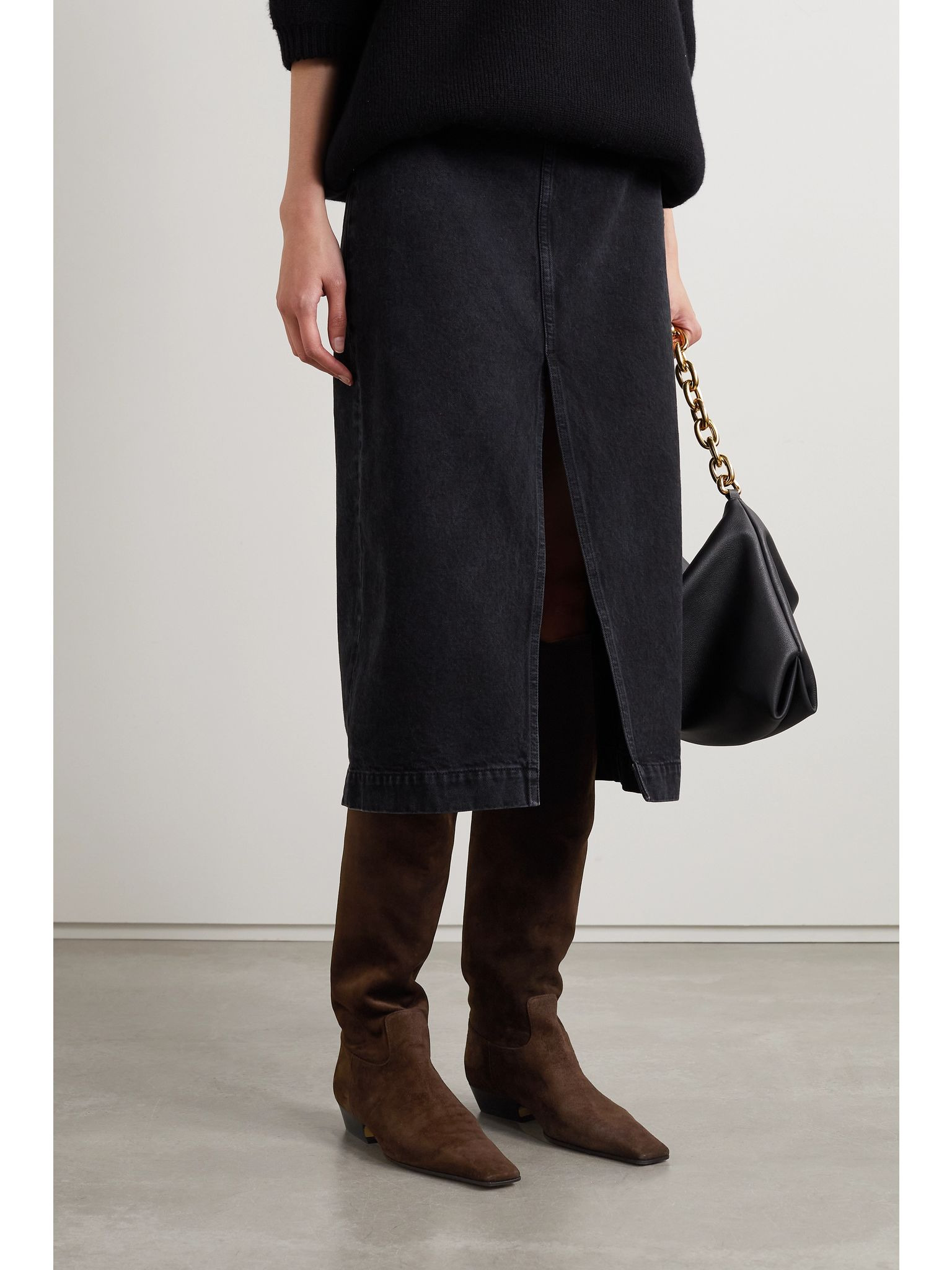 Marfa suede knee boots Chocolate - 2