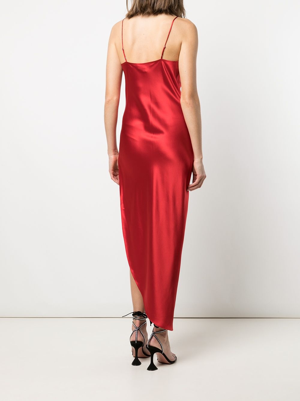 cowl neck high slit slip dress - 4