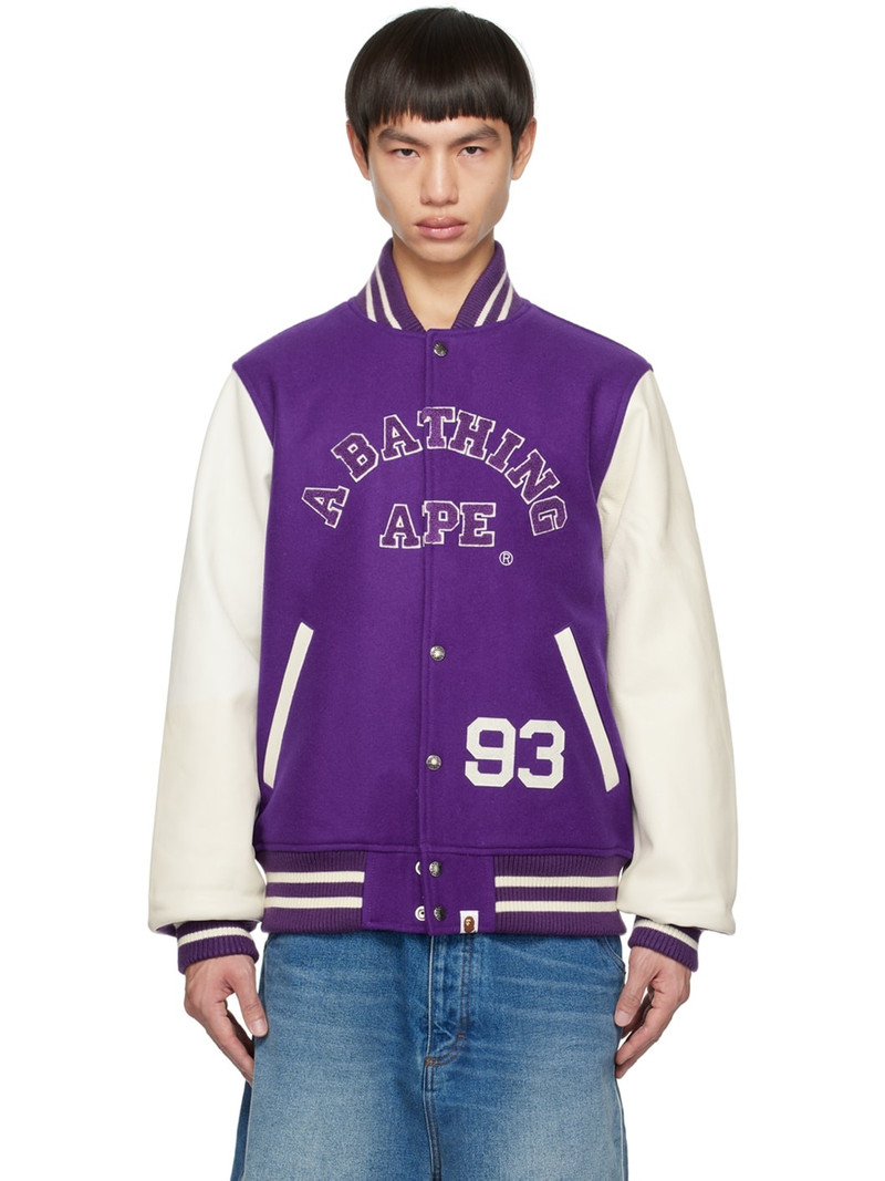 Purple Giant Ape Head Bomber Jacket - 1