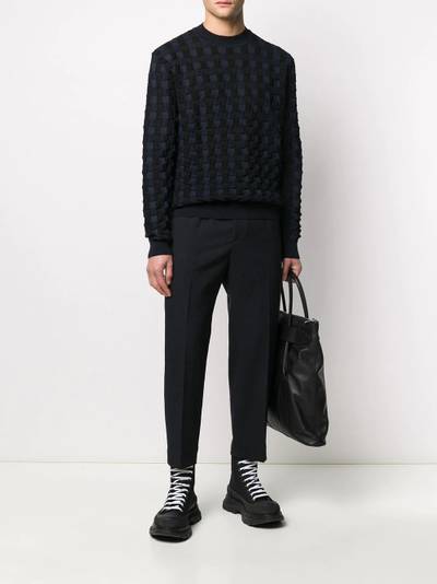 Jil Sander woven knit crew neck jumper outlook