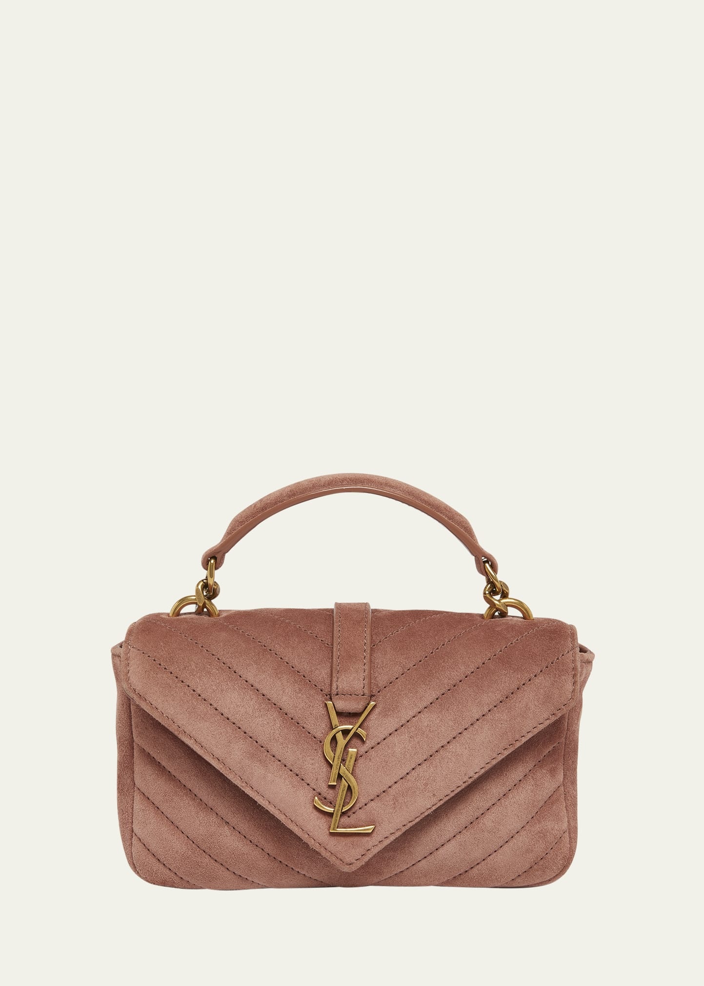 College Mini Chain Shoulder Bag in Suede - 1