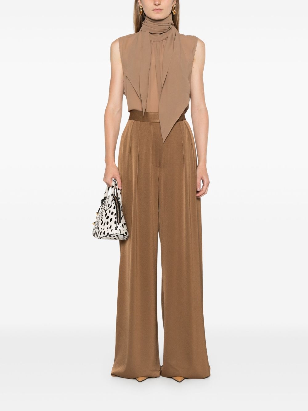 double-pleat satin trousers - 2
