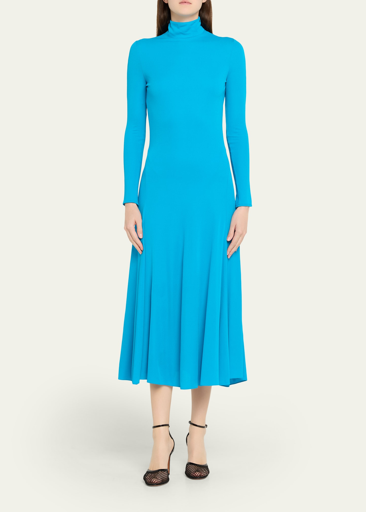 Heart Cutout Turtleneck Long-Sleeve Maxi Dress - 2