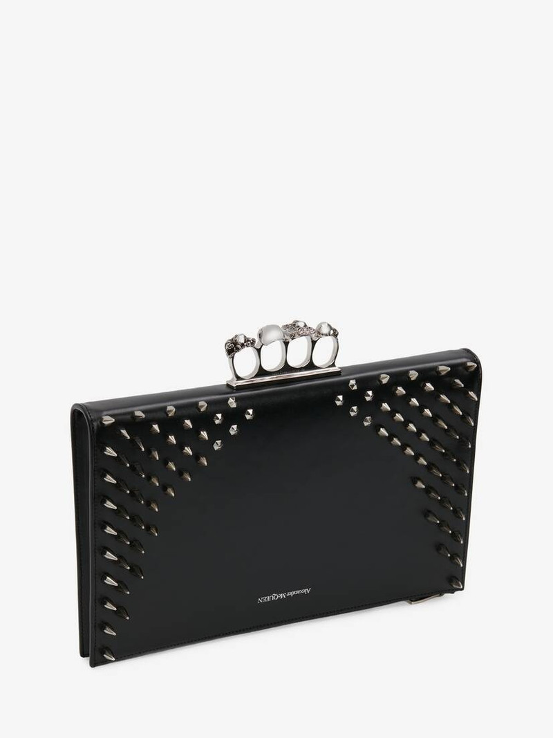 Alexander McQueen Men's Skull Four-ring Pouch in Black outlook