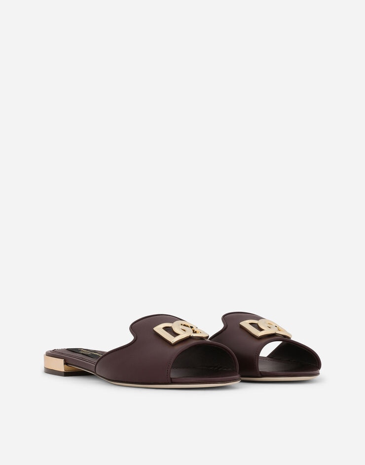 Calfskin sliders with DG logo - 2