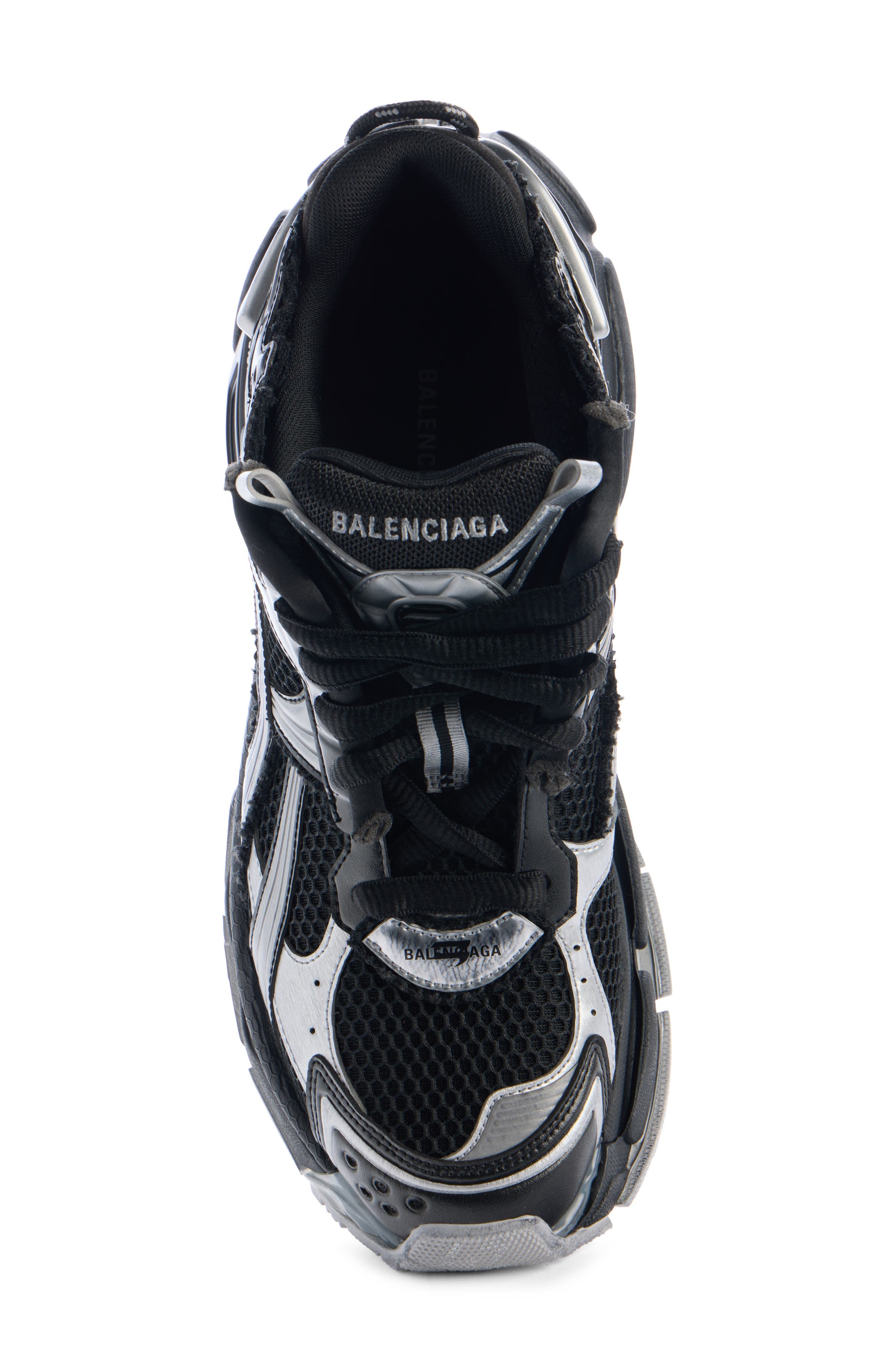 Balenciaga Runner Sneaker in Black /Silver at Nordstrom - 4