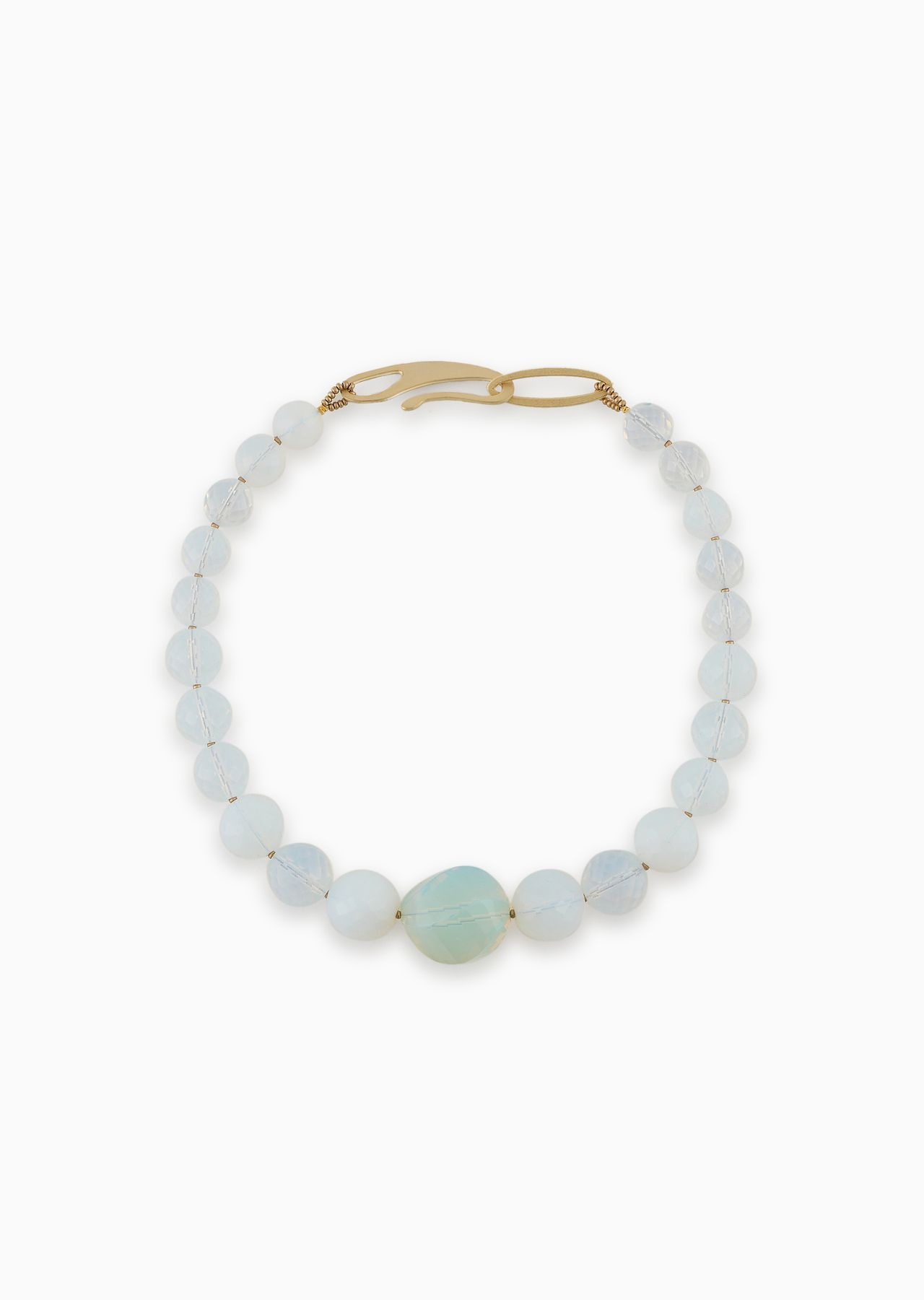 Choker necklace with opalescent spheres - 1