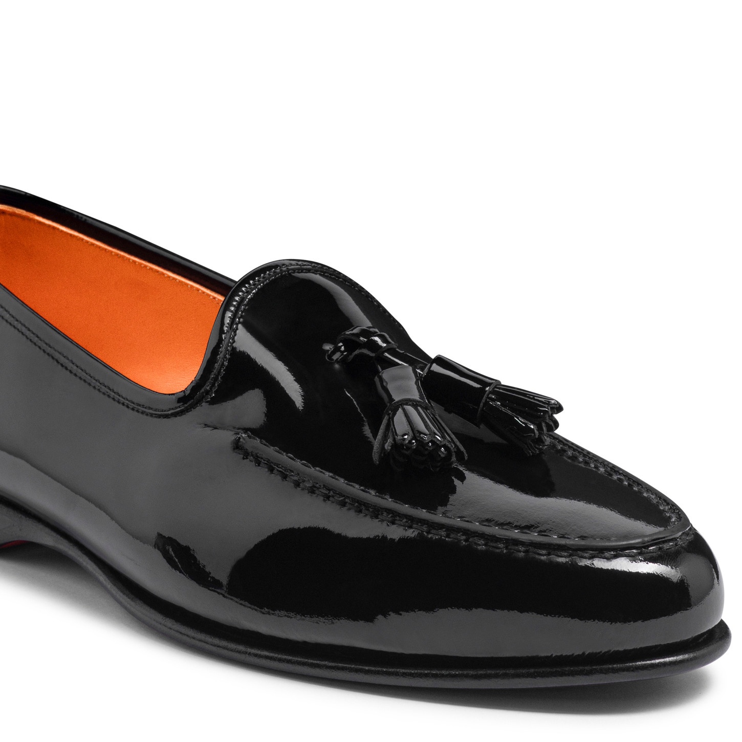 Men’s black patent leather Andrea tassel loafer - 4