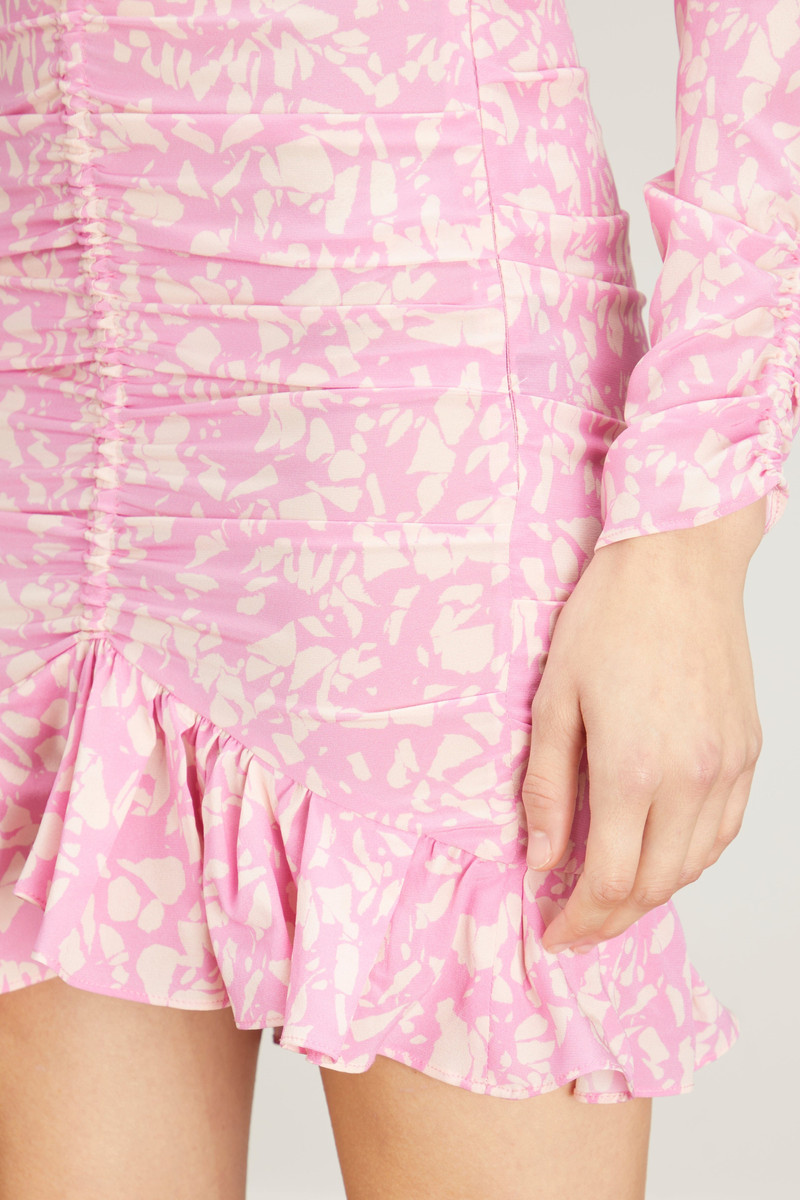 floral ruched 미니 드레스 5