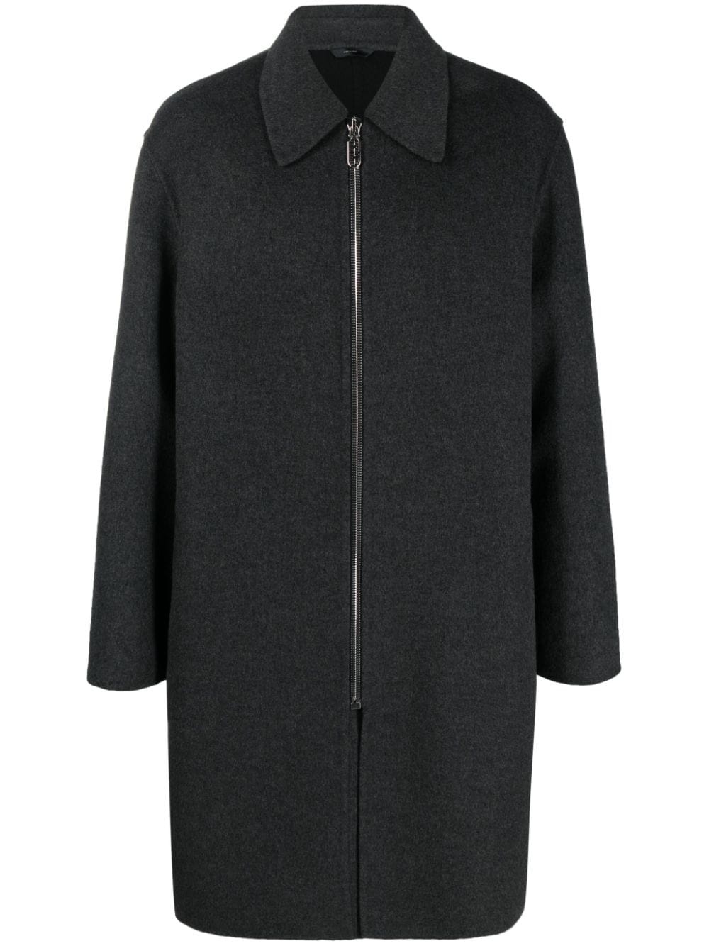 zip-up cashmere coat - 1