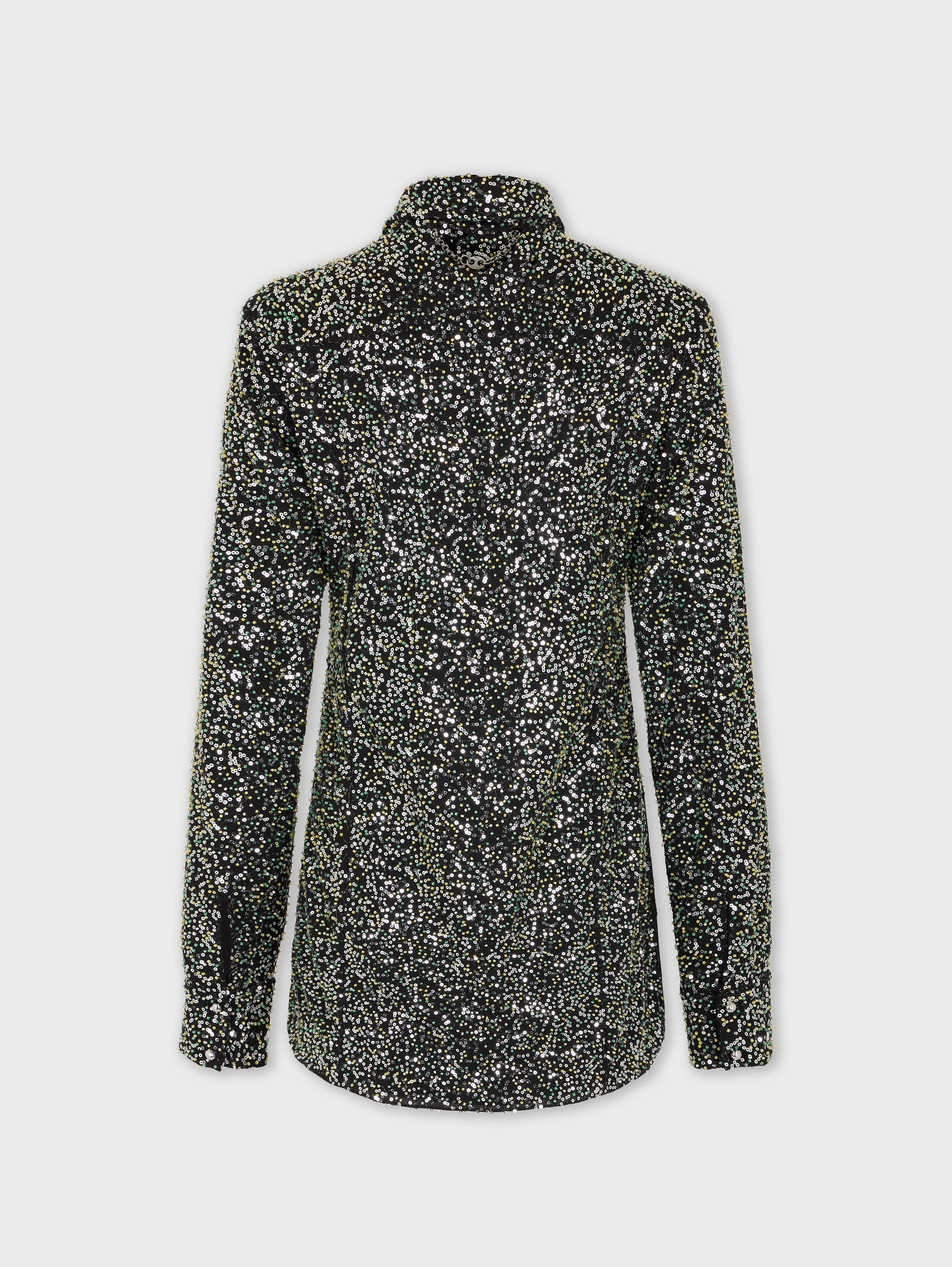 SHIRT IN CREPE WITH SEQUIN EMBROIDERY DETAILS - 7