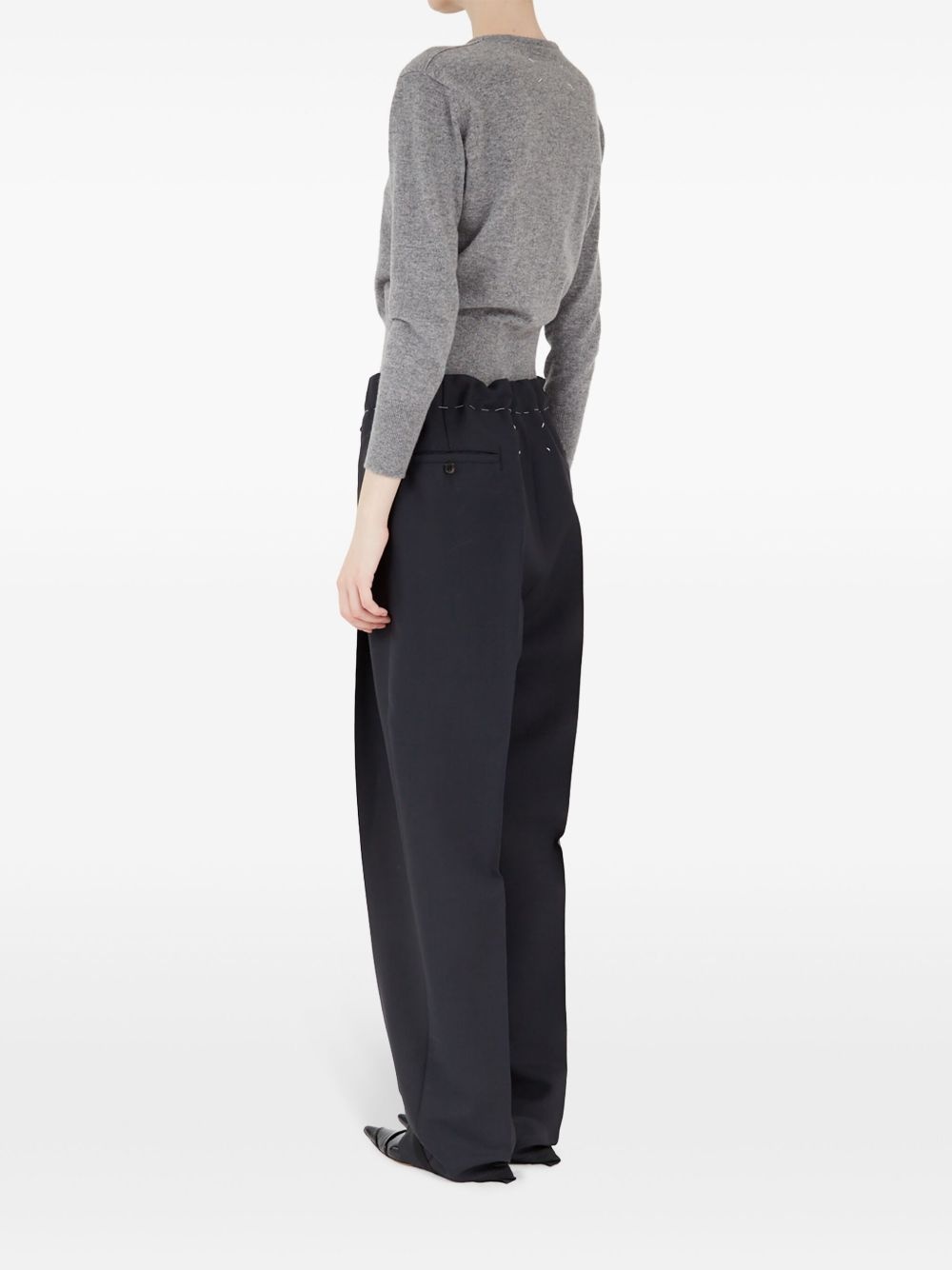 drawstring pressed crease trousers - 6