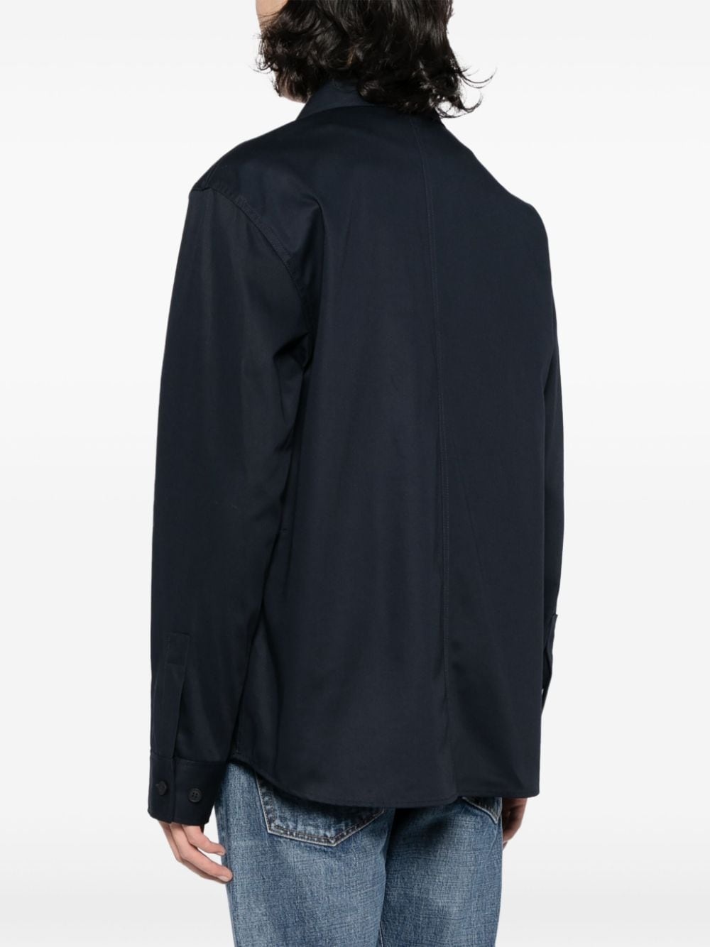 logo-embroidered cotton shirt - 4