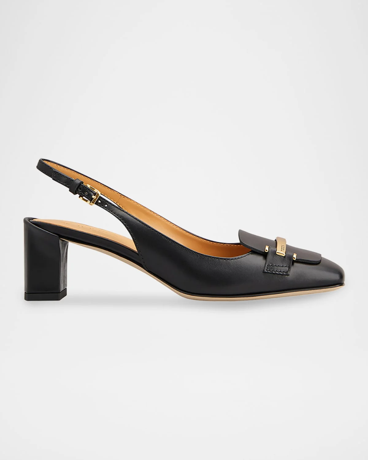 Leather Bar Slingback Pumps - 1