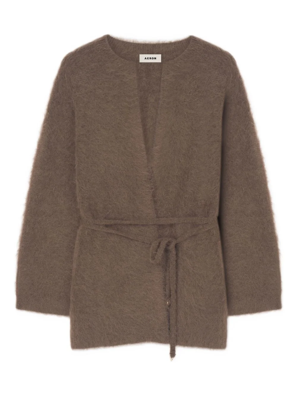 V-neck belted cardigan - 1