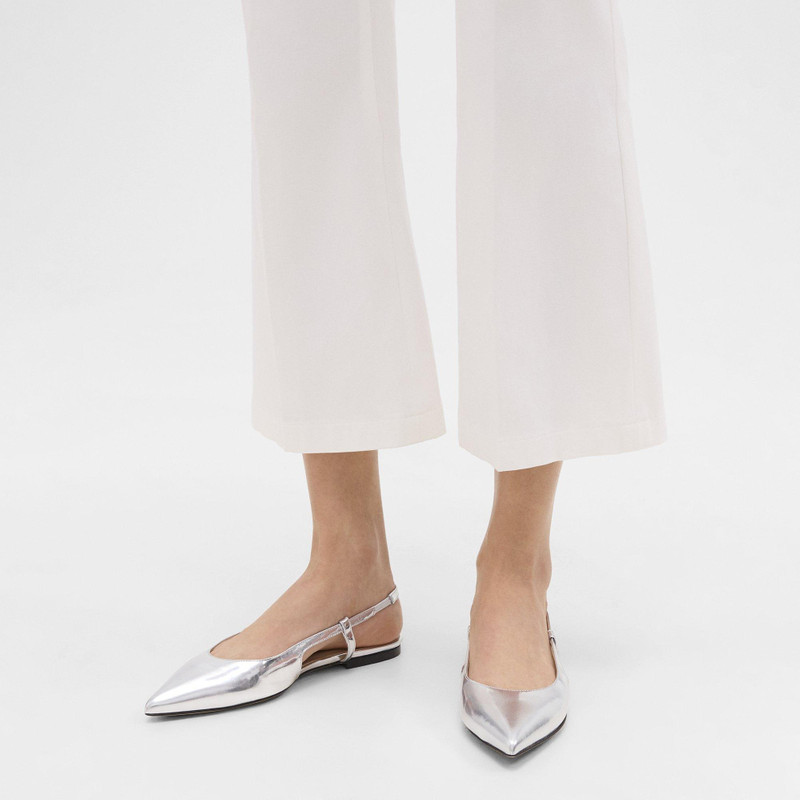 Theory Slingback Flat in Metallic Leather outlook