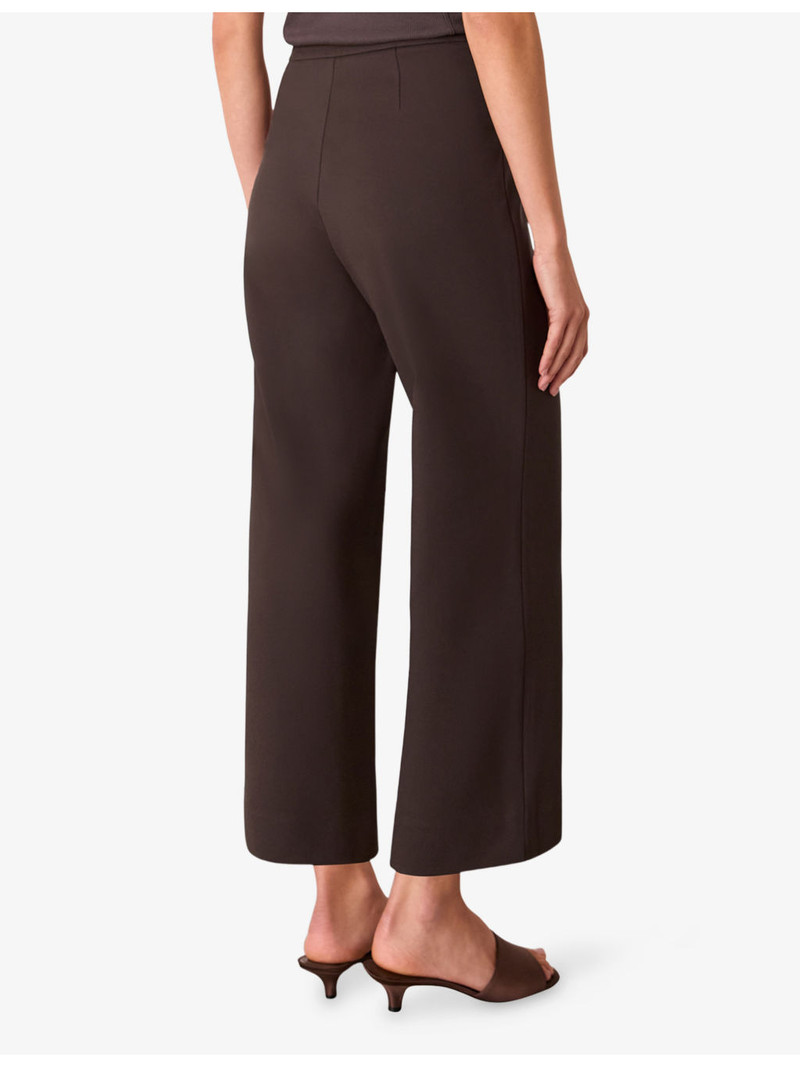 Camilla Wide-Leg Cropped High-Rise Stretch-Woven Trousers 4