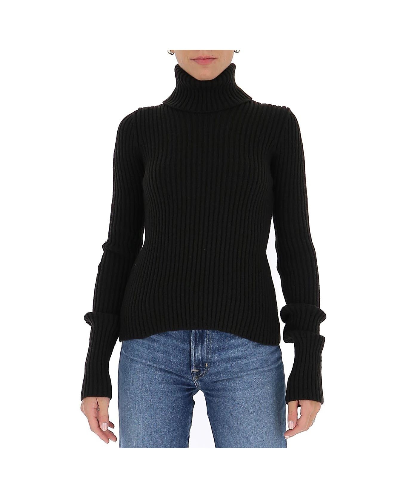 Rib Knit Turtleneck Jumper - 3
