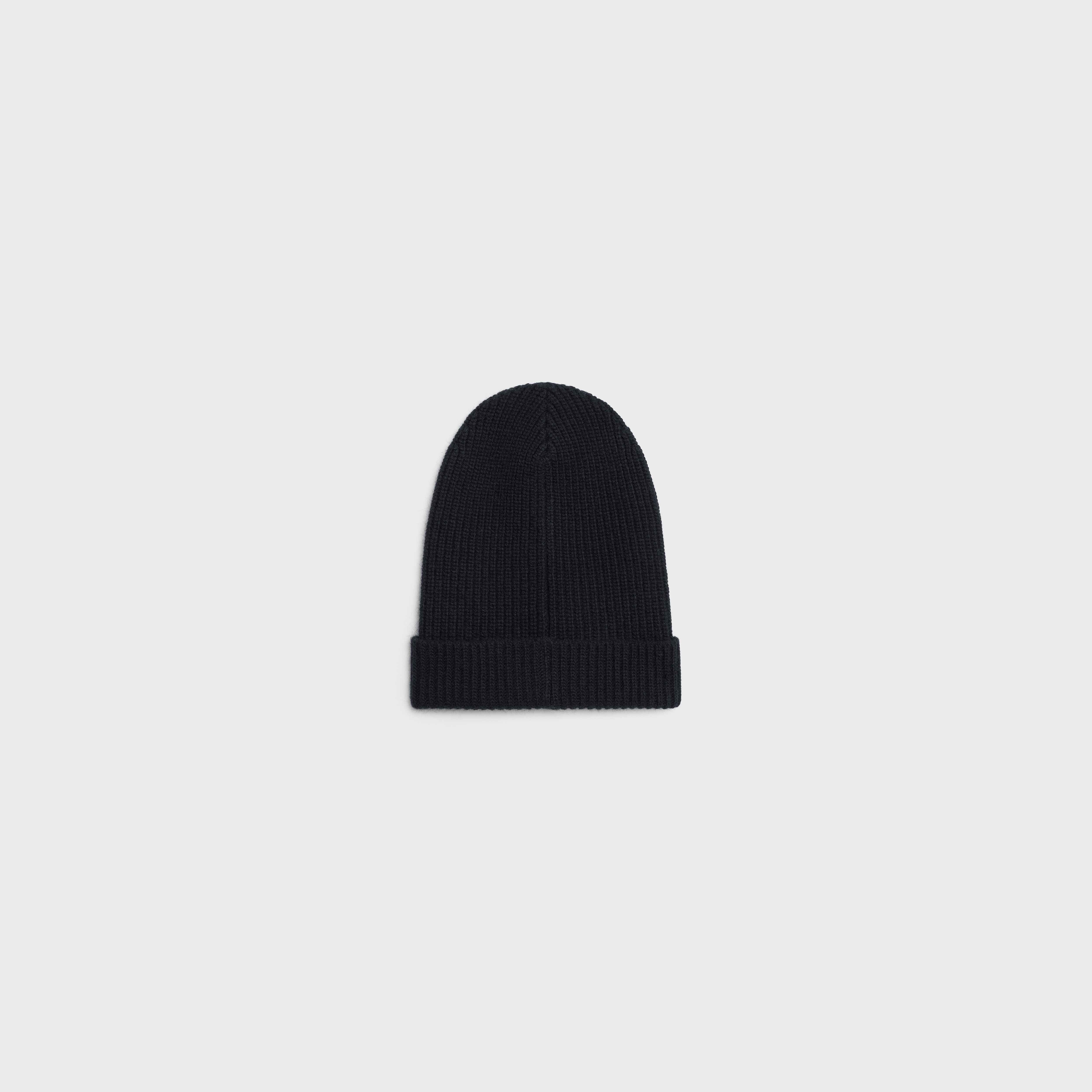 CELINE EMBROIDERED KNIT WOOL BEANIE - 2