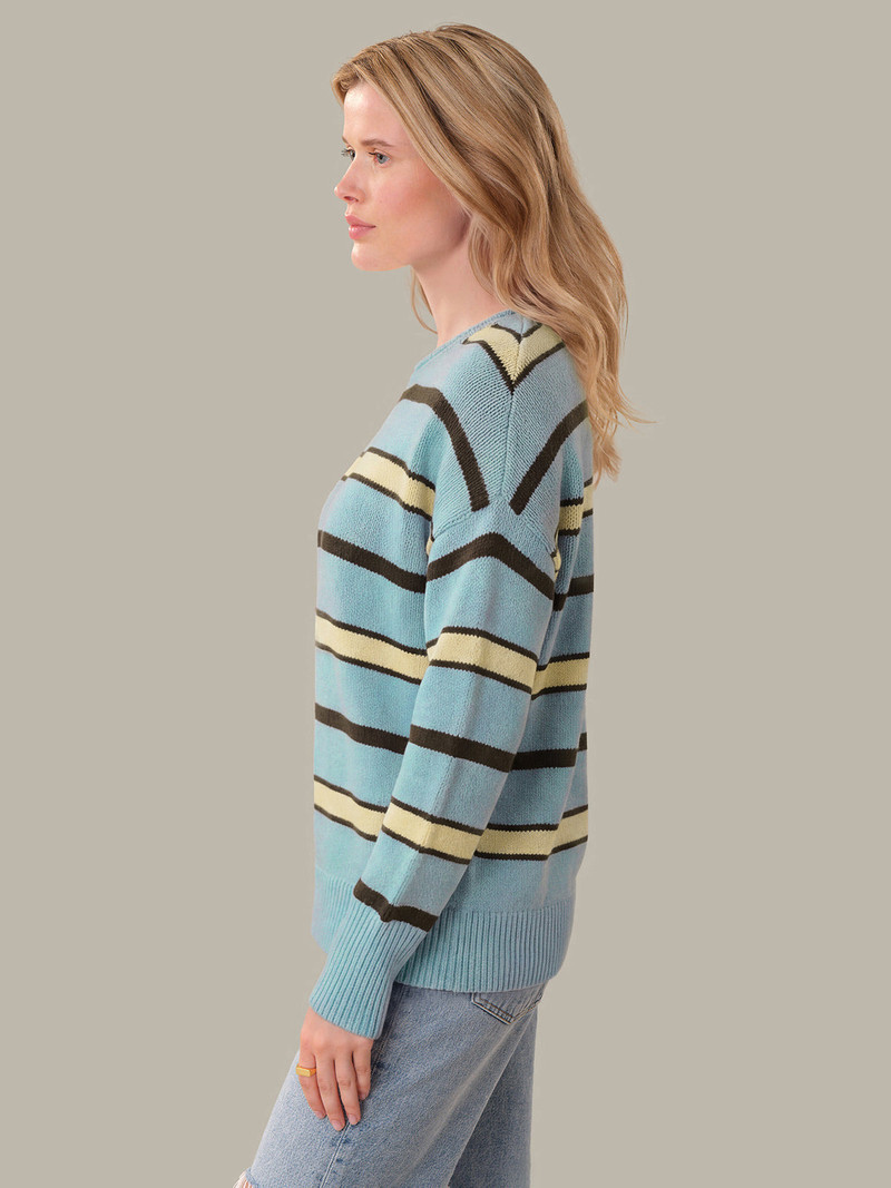 525 america Bree: Stripe Roll Edge Cotton Sweater outlook