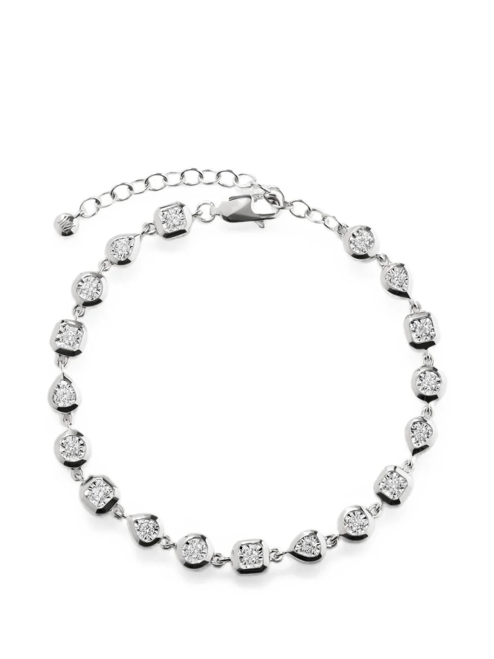 bezel-set diamond bracelet - 1