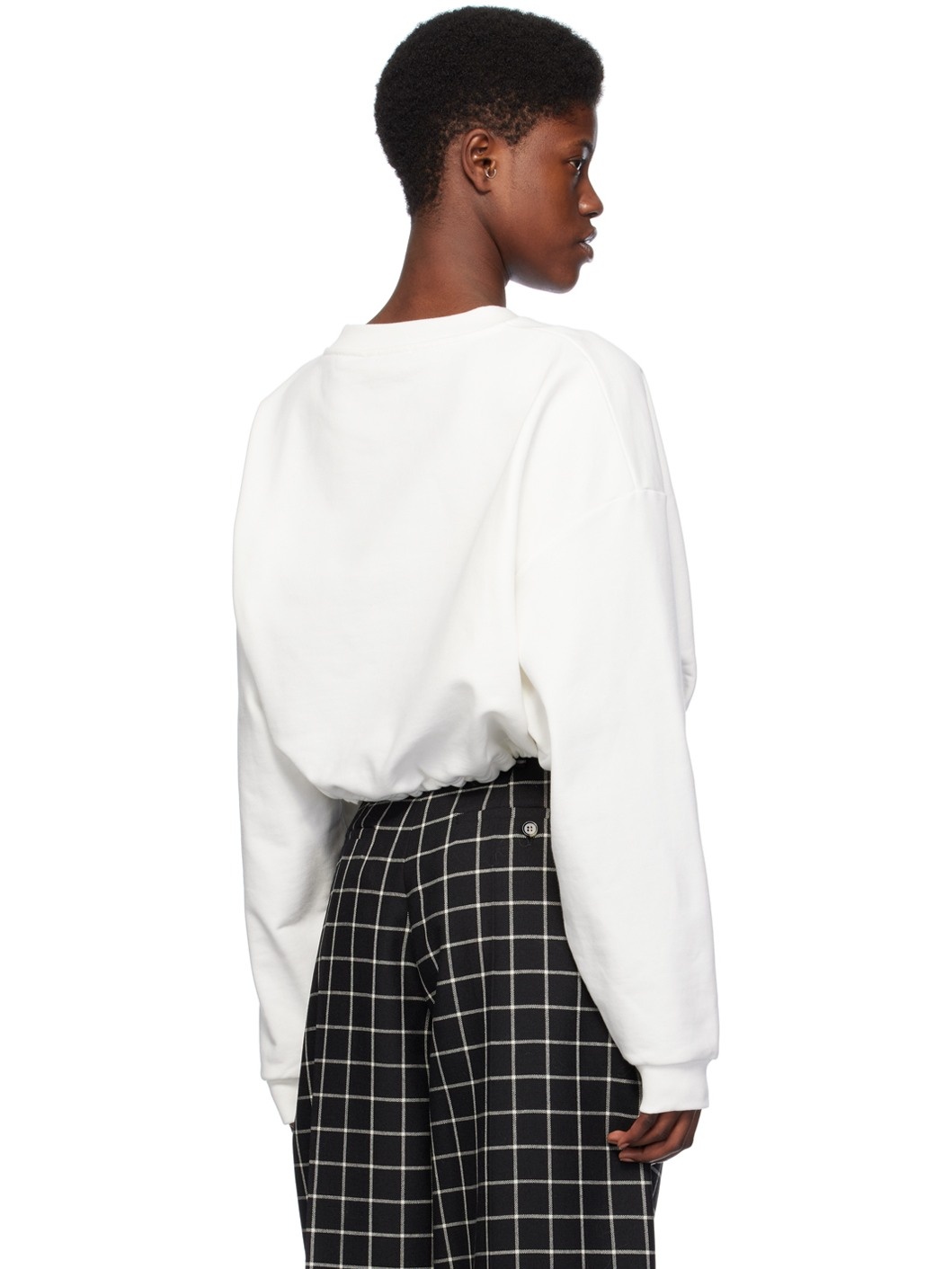 White Drawstring Sweatshirt - 3