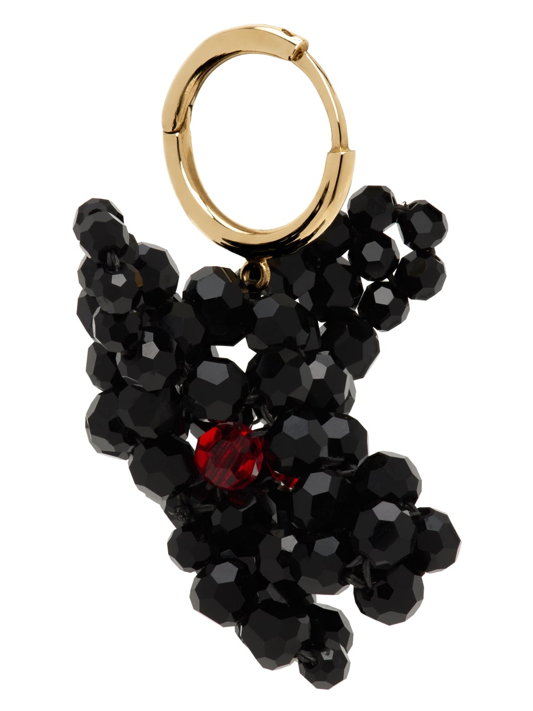 Black Beaded Creature Trophy Head Single Earring - 2