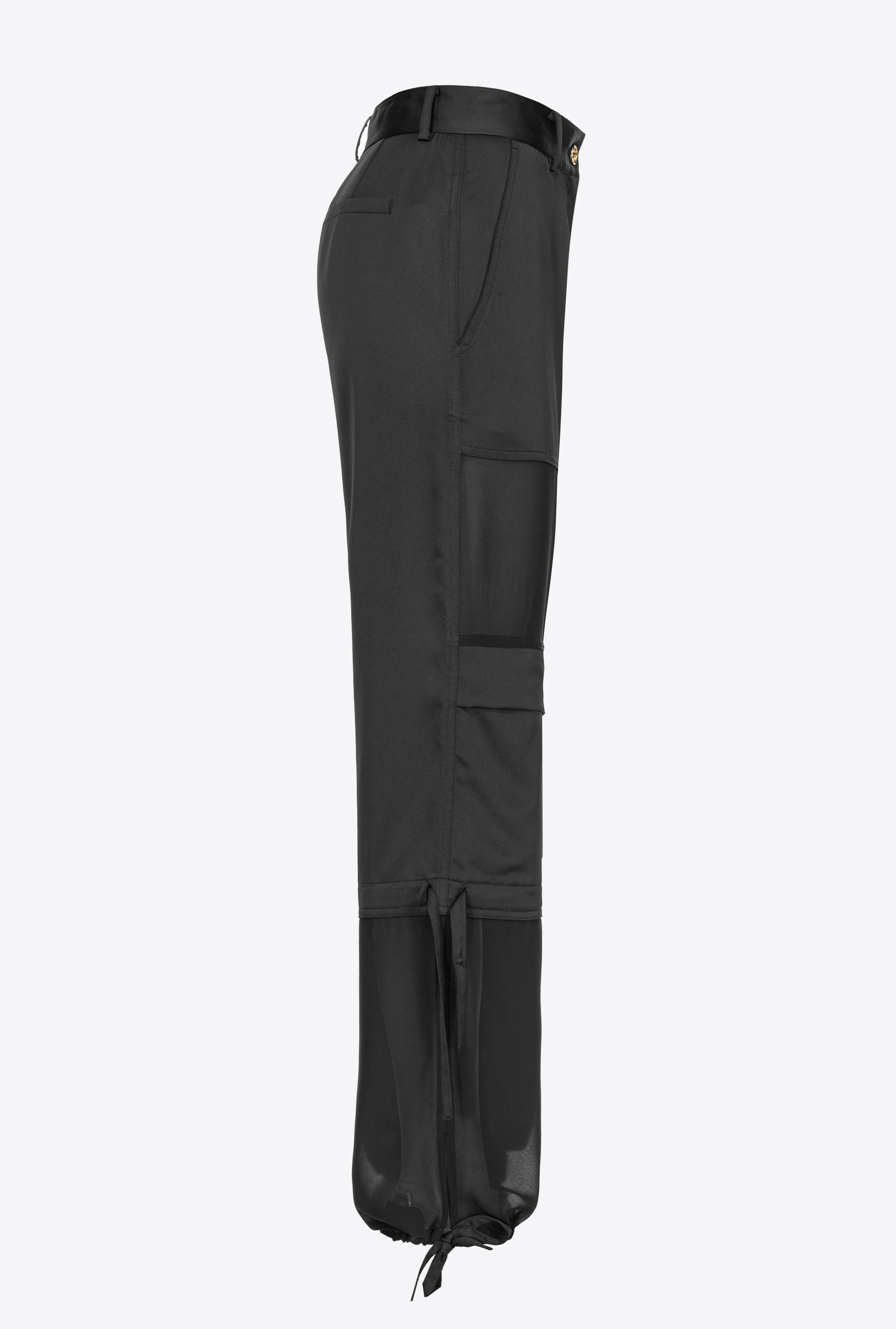 SATIN AND GEORGETTE CARGO TROUSERS - 3