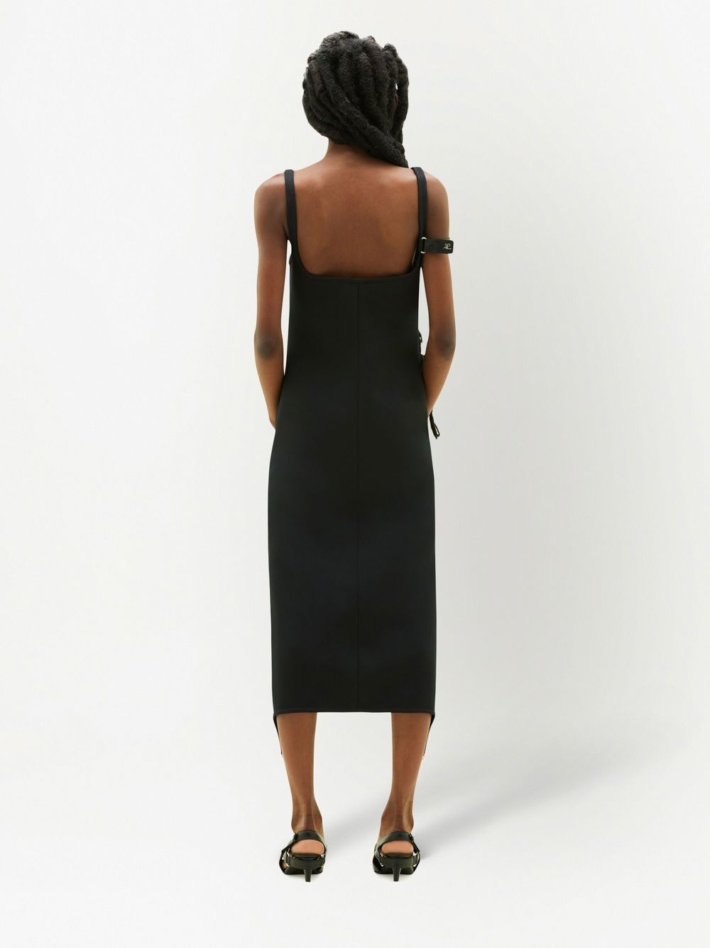 strap bretelles twill long-dress - 4