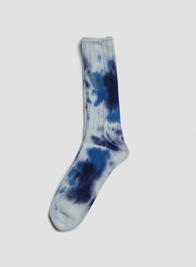 Nigel Cabourn Anonymous Ism Scatter Dye Crew Sock in Blue outlook