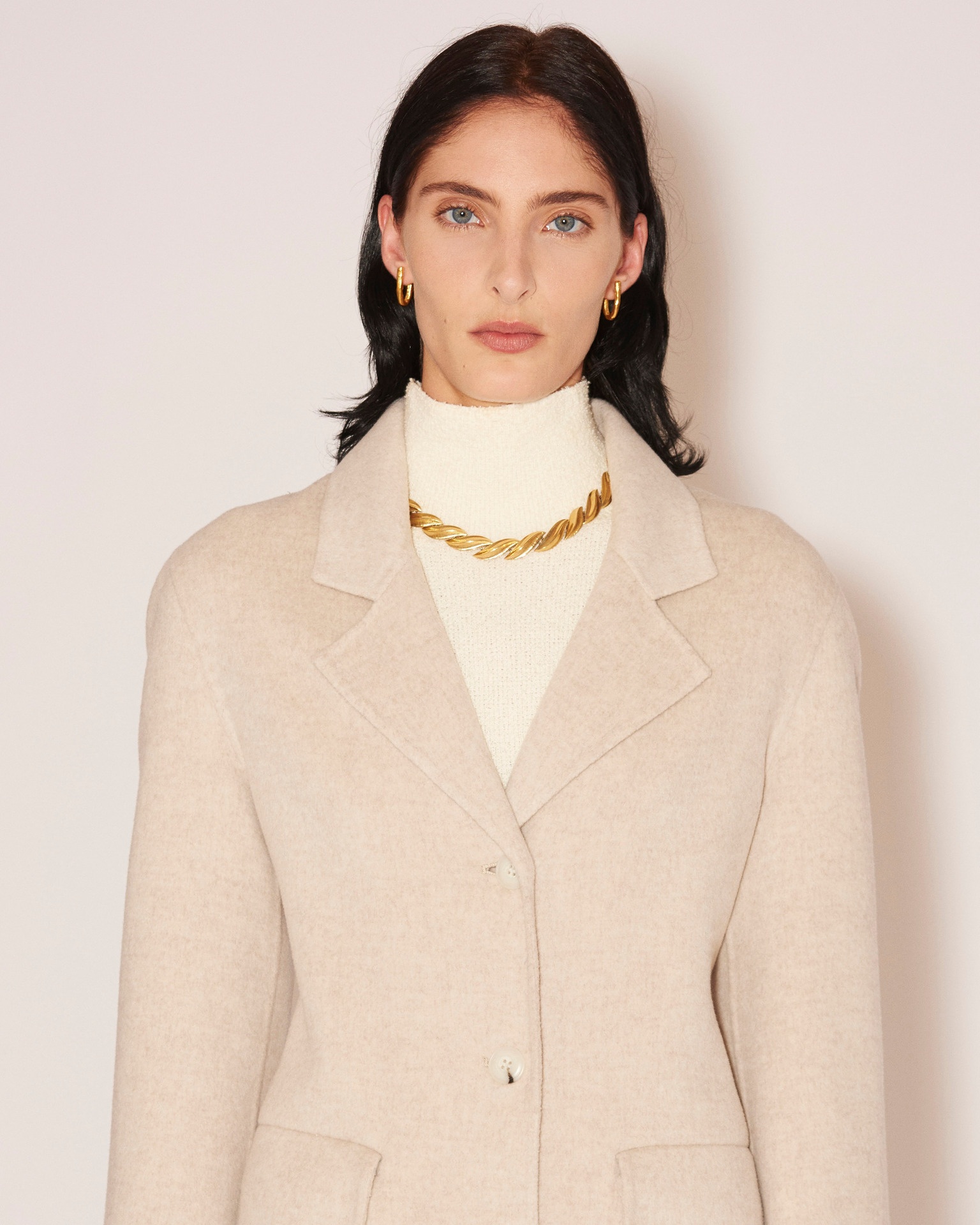 ILYS - Double wool flared coat - Oat - 5