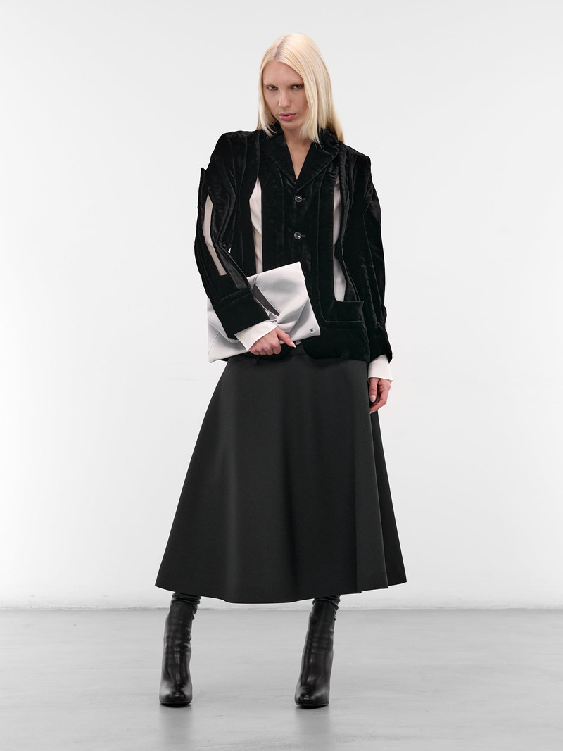 Comme Des Garçons Black Wool Cut-Out Blazer outlook