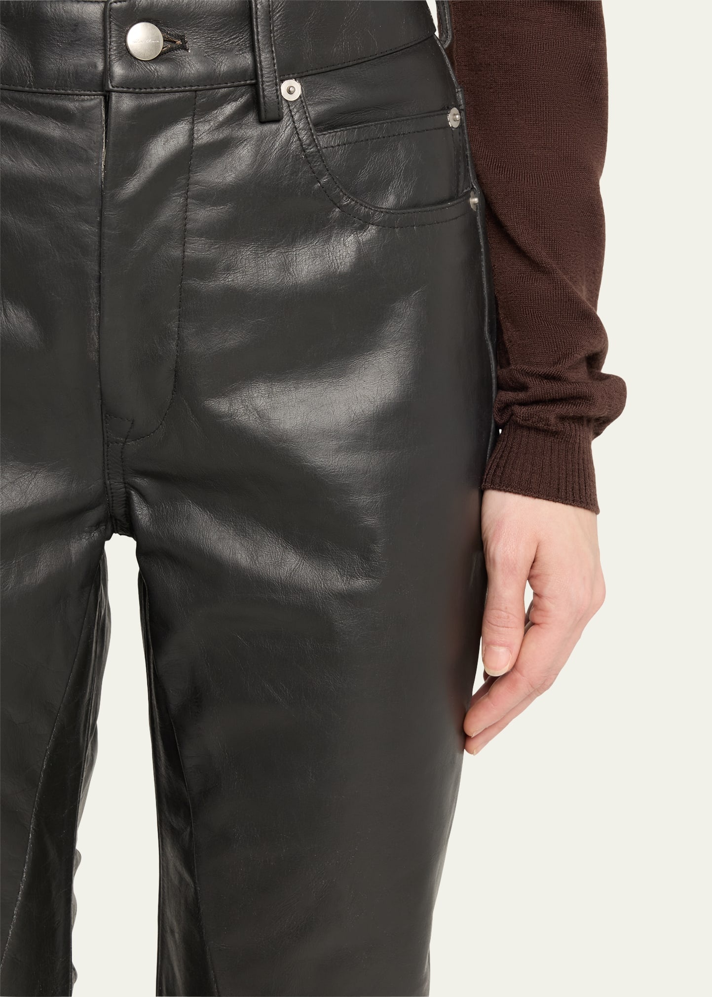 Detroit Bootcut Leather Pants - 5