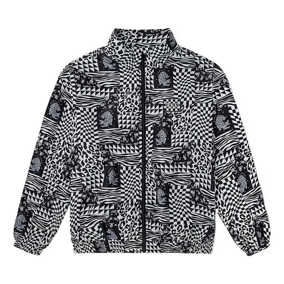 Vans SS22 Grid Full Print Jacket Couple Style Black VN0A5H9T7TO - 1