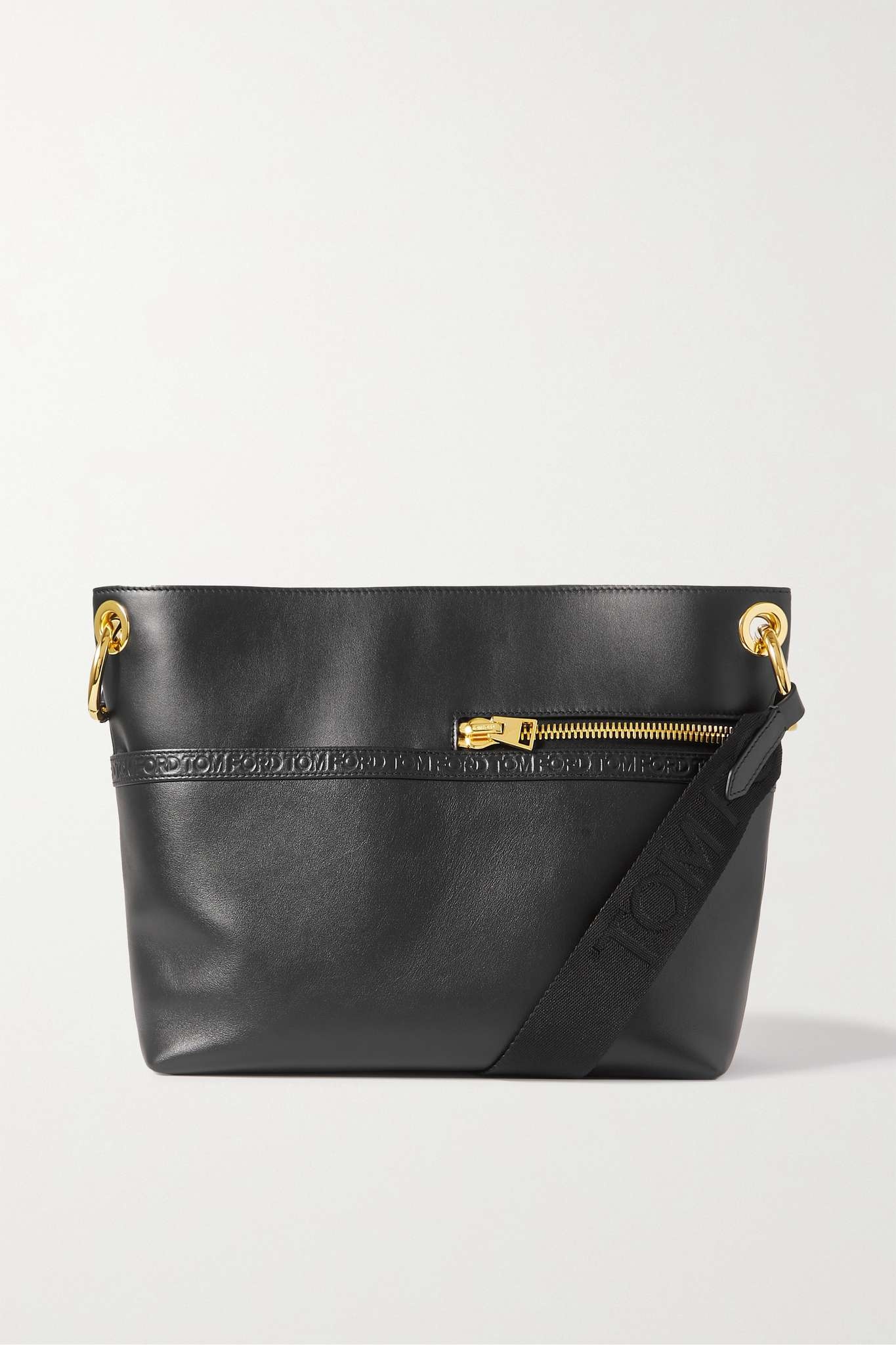 Medium debossed leather shoulder bag - 1