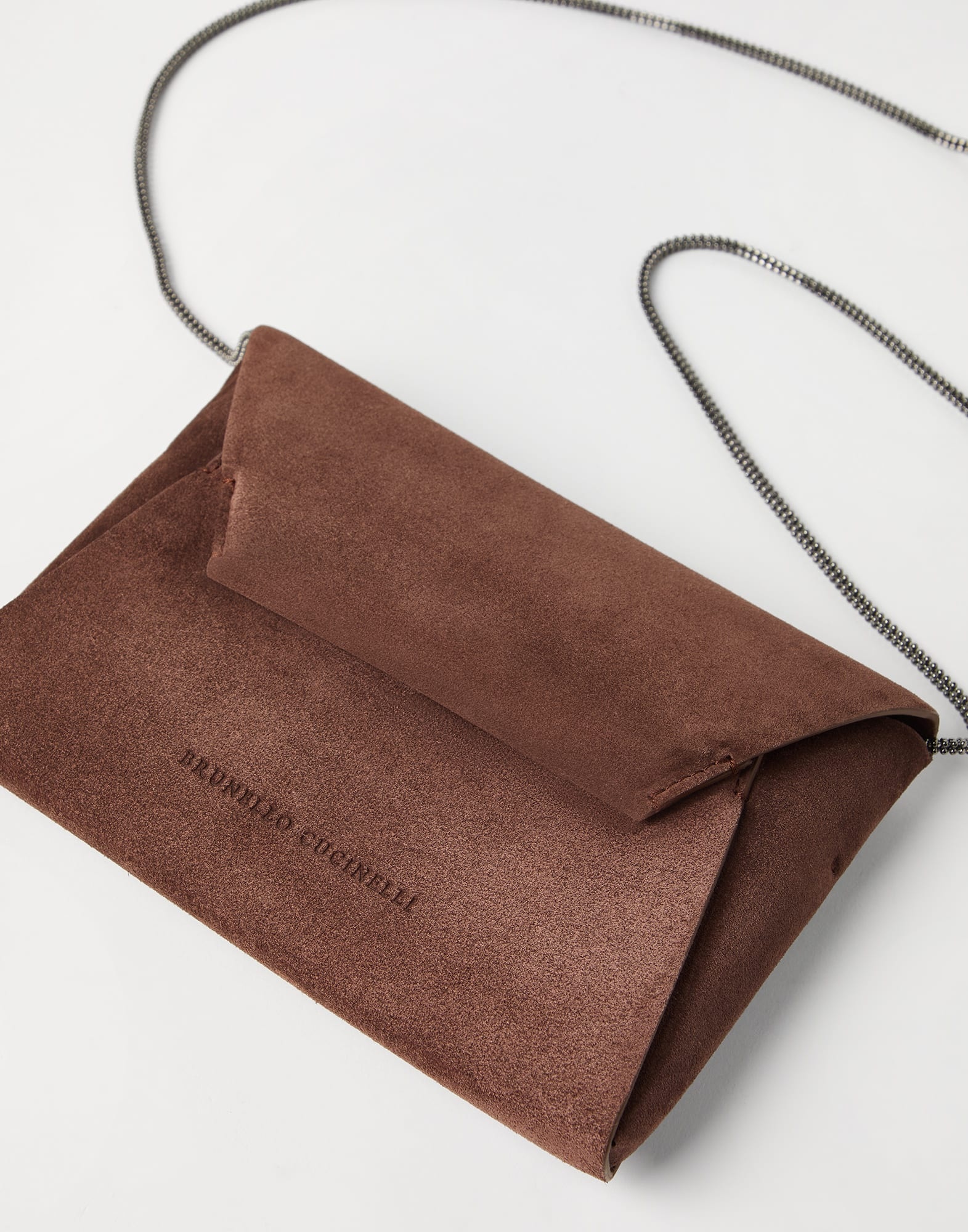 BC Duo pochette in suede with precious chain - 3