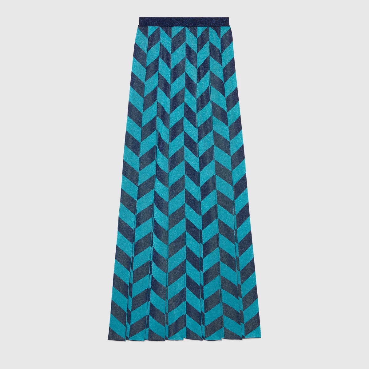 Lamé piquet pleated skirt - 1
