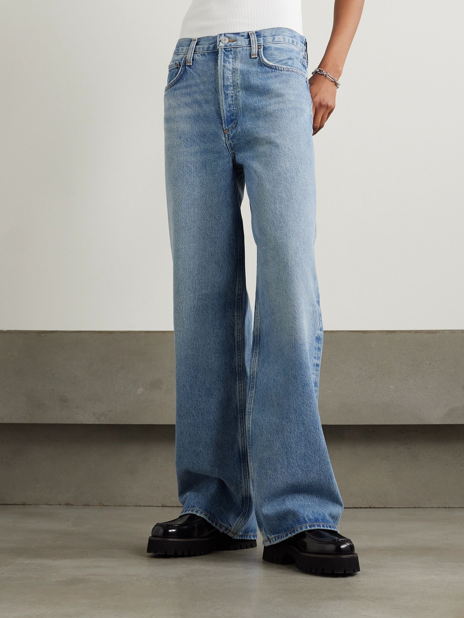 Low Slung Puddle jeans Mid denim - 3