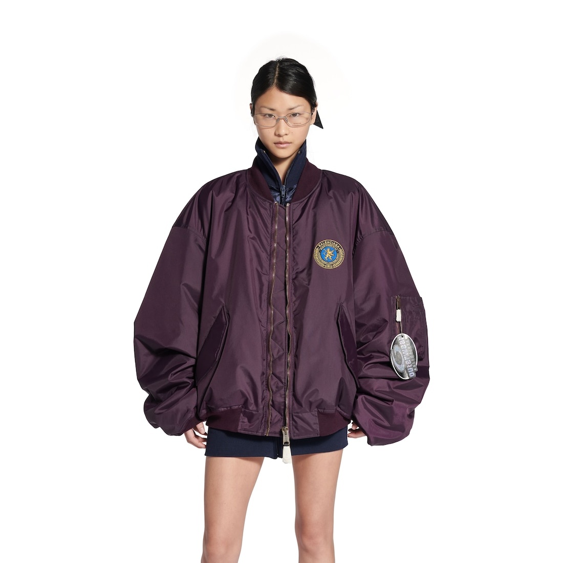 Bomber Jacket Large Fit in Dark Purple - 6