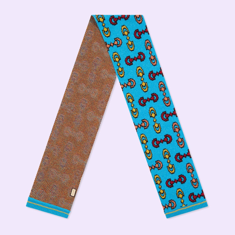 GUCCI Horsebit wool scarf outlook