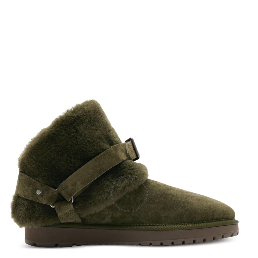 Burberry Buckled Shearling Chubby Ankle Boots - 1