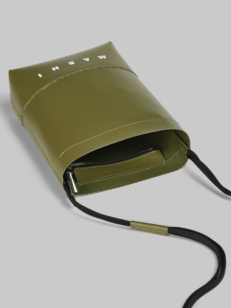 GREEN CROSSBODY BAG WITH SHOELACE STRAP 4