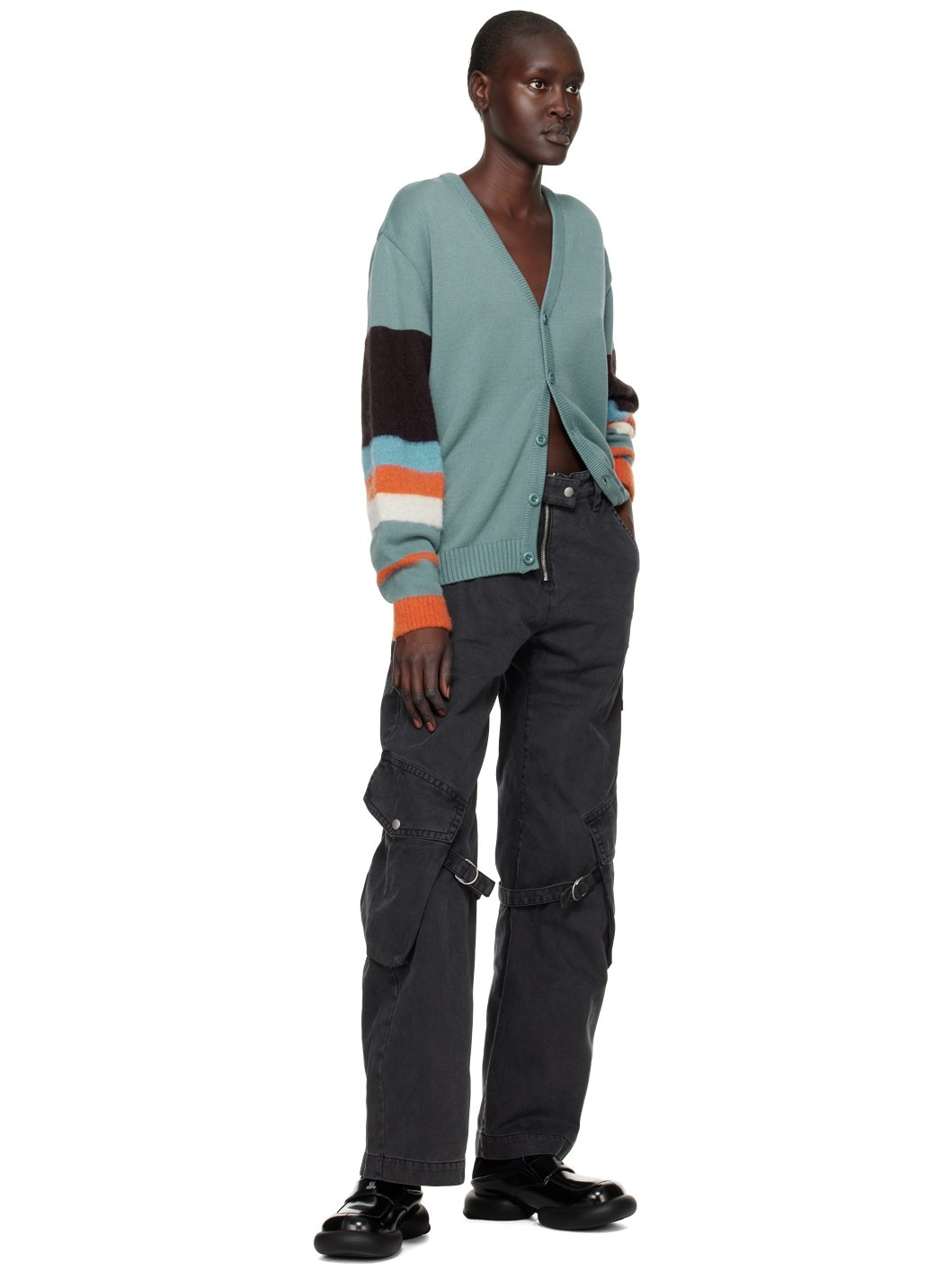 Blue Striped Cardigan - 4