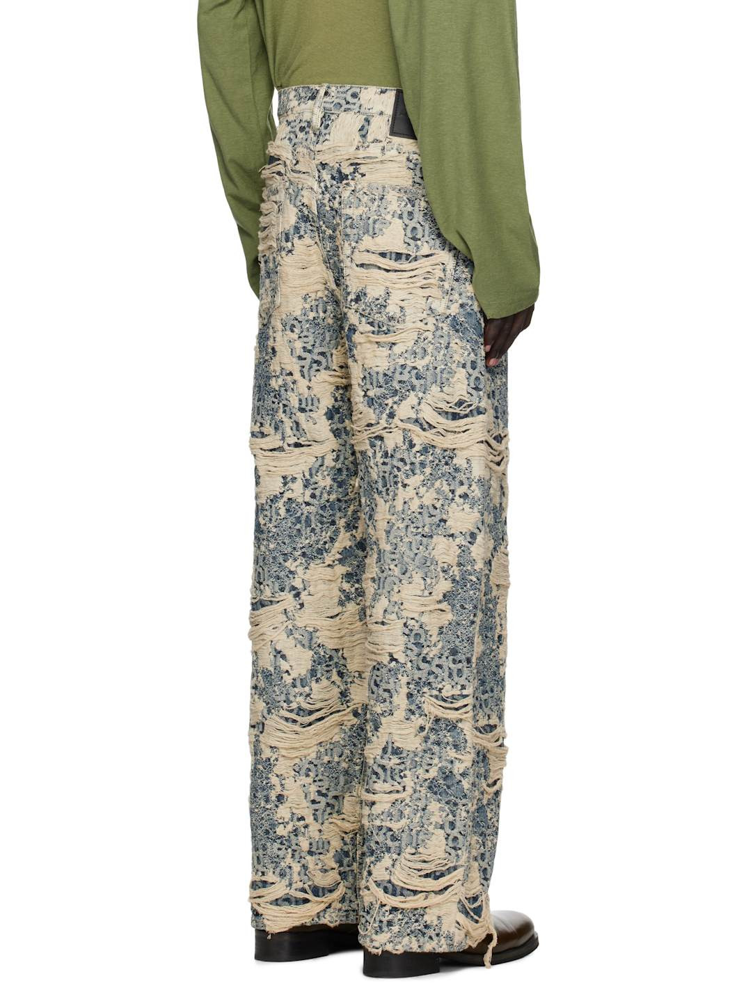 Blue Distressed Jeans - 3