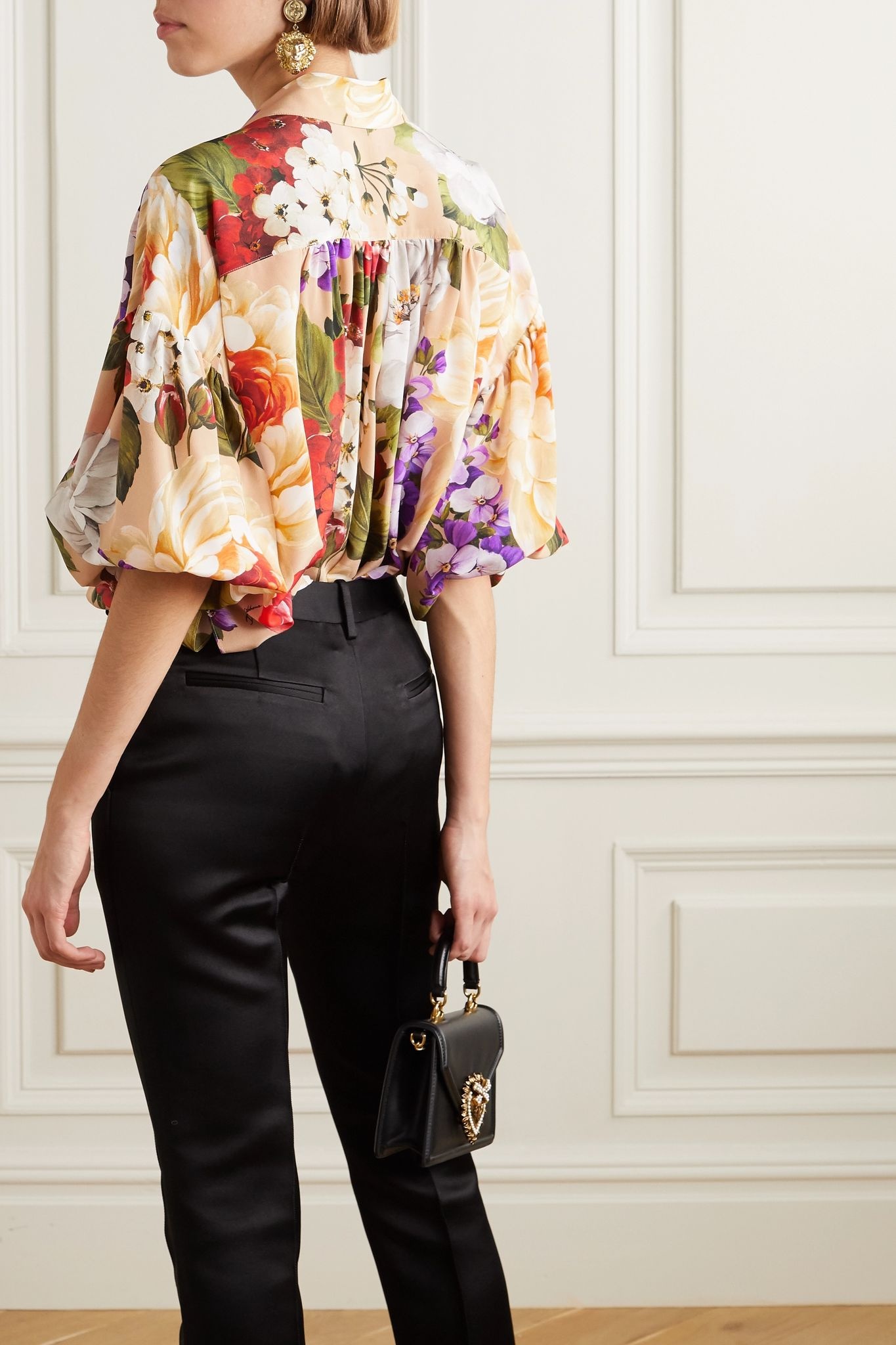 Floral-print silk blouse - 4