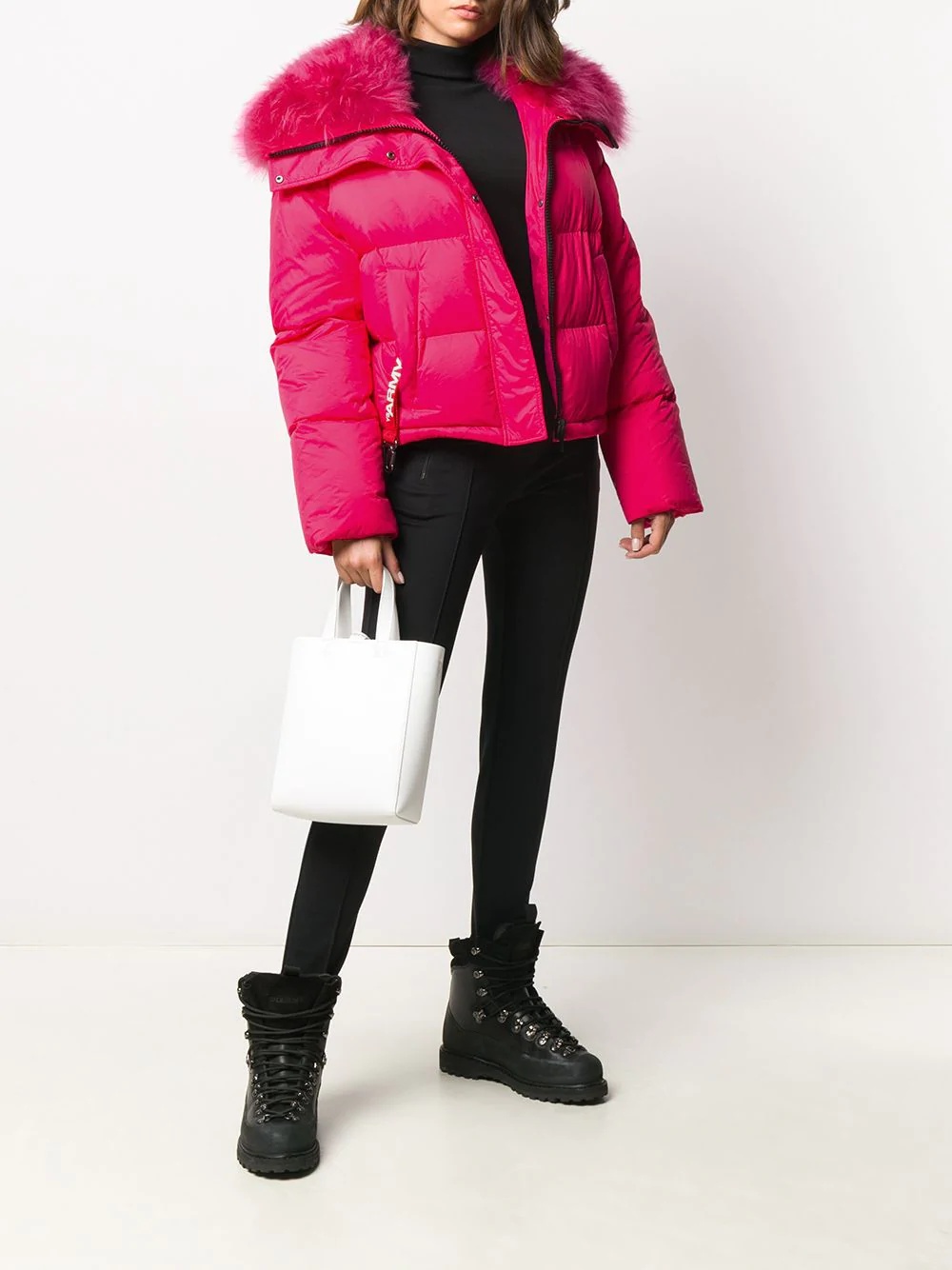 fur-rimmed puffer jacket - 2